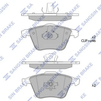 Колодки гальмівні передні Opel Vectra C (05-), Volvo C30 (06-) HI-Q Hi-Q (SANGSIN) SP1784