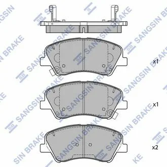 Комплект гальмівних колодок з 4 шт. дисків Hi-Q (SANGSIN) SP1901