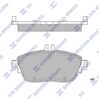 Колодки гальмівні передні MB A180 (W176) (12-), B180 (12-), B200 (12-) HI-Q Hi-Q (SANGSIN) SP1966 (фото 1)
