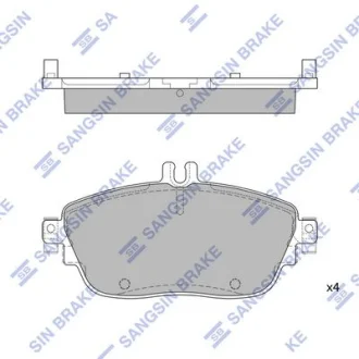 Колодки гальмівні передні MB A180 (W176) (12-), B180 (12-), B200 (12-) HI-Q Hi-Q (SANGSIN) SP1966