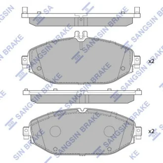 Колодки гальмівні передні MB C180 BlueTEC (14-), MB C200 (W205) (13-) HI-Q Hi-Q (SANGSIN) SP4001