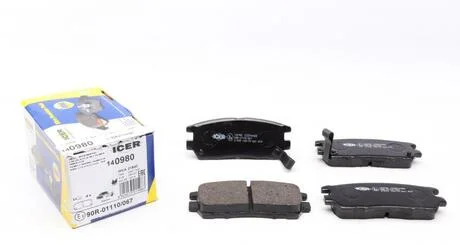 Колодки тормозные ICER 140980