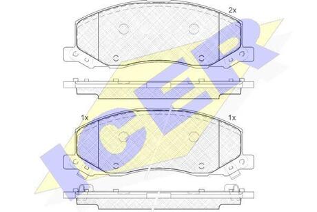 Гальмівні колодки передні (17.3mm) Opel INSIGNIA 08- ICER 181927