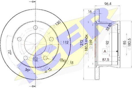 Диск тормозной ICER 78BD0183-1