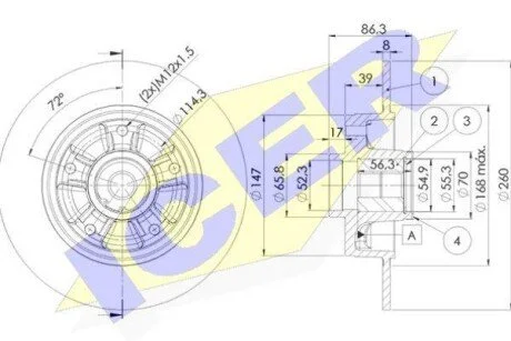 Диск тормозной ICER 78BD4023-1