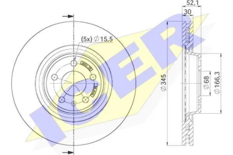 Диск гальмівний ICER 78BD4150-2