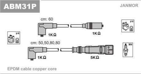 Провід в/в VW Golf 1.4 91- Janmor ABM31P