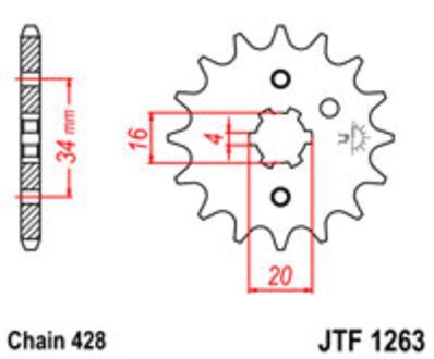 Зірка передня JT JT MOTO JTF1263.14