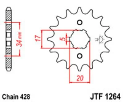 Звезда передняя JT MOTO JTF1264.14