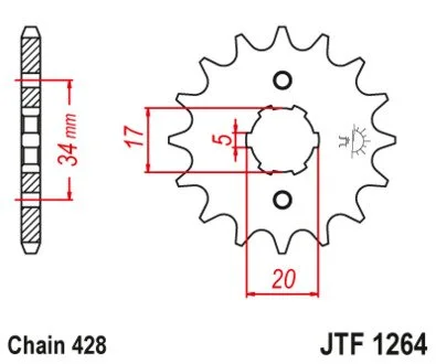 Зірка передня JT MOTO JTF1264.15