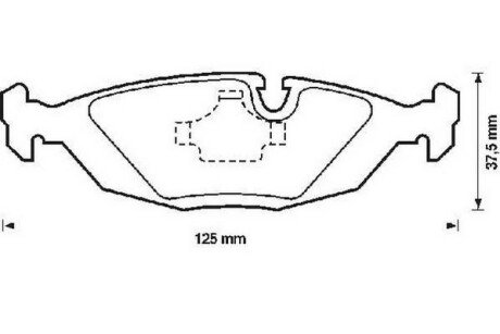 Тормозные колодки BMW 316i, 318i, 320i, 323i, 324, 325, 325i, 518, 520i, 524, 525, 525i, 528i, 533i, Jurid 571300J