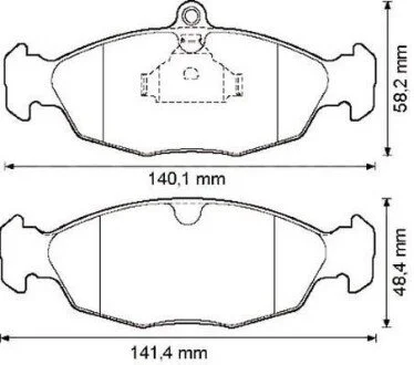 Гальмівні колодки передні OPEL ASTRA/COMBO/CORSA/TIGRA/VECTRA DAEWOO LANOS/NEXIA Jurid 571924J