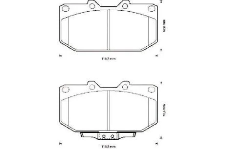 Гальмівні колодки передні SUBARU IMPREZA/ NISSAN SILVIA, FAIRLADY Z, SKYLINE Jurid 572252J