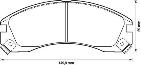 Гальмівні колодки передні Mitsubishi 3000 GT, Galant VII, VIII, Lancer, Outlander, Pajero / Dodge St Jurid 572370J