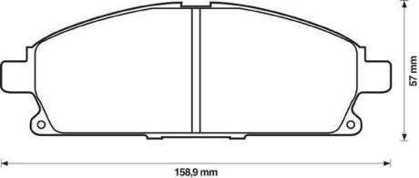 Гальмівні колодки передні Nissan Elgrand, Pathfinder, X-Trail / Infiniti Q45, QX4 Jurid 572466J