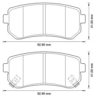 Тормозные колодки задние Hyundai Accent III, i30, Sonata V, VI/ Kia Ceed, Cerato II, Rio II Jurid 572590J