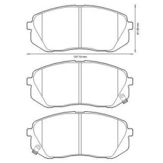 Тормозные колодки передние Huyndai i40, ix35, Tucson / Kia Carens, Soul, Sportage Jurid 572612J