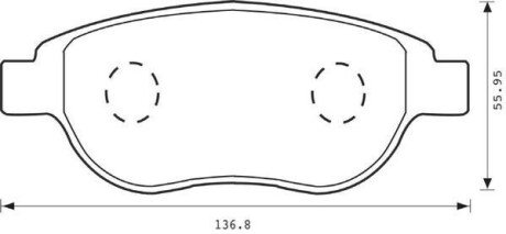 Гальмівні колодки передні CITROËN C3/C4/XSARA PICASSO PEUGEOT 1007/206/207/307/PARTNER Jurid 573031J