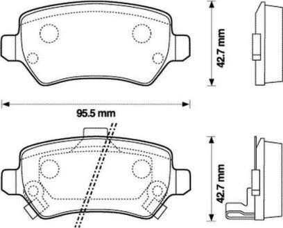 Гальмівні колодки задні OPEL ASTRA/COMBO/MERIVA/ZAFIRA KIA VENGA CHRYSLER CONCORDE CHEVROLET CORSA/A Jurid 573122J