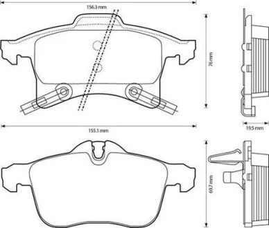 Тормозные колодки передние Opel Astra /Corsa / Combo /Zafira Jurid 573153J (фото 1)