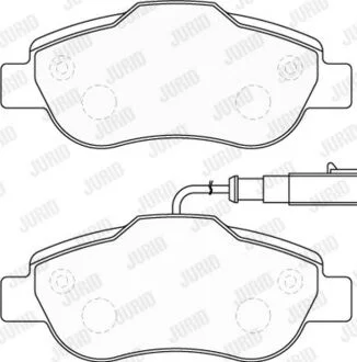 Гальмівні колодки передні Ford KA (10/2008 ->) / Fiat 500 С (10/2007 ->) Jurid 573839J (фото 1)