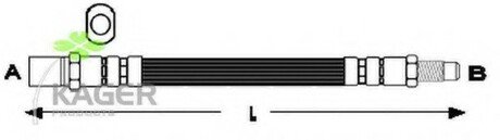 Гальмівний шланг задній. (L 256) Lada 1200-1300-1500-1600 KAGER 38-0193 (фото 1)