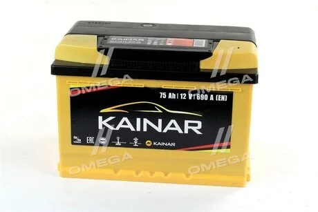 Аккумулятор 75Ah-12v Standart+ (278x175x190),R,EN690 KAINAR 075 261 0 120 ЖЧ