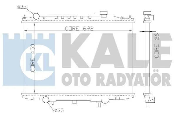 Радіатор охолодження Nissan NP300 (08-), Pick Up (98-) 25D KALE OTO RADYATOR Kale 362900 (фото 1)