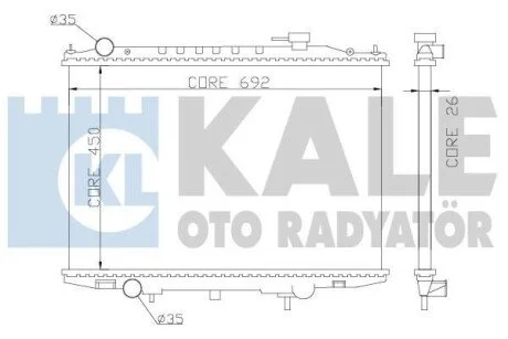 Радиатор охлаждения Nissan NP300 (08-), Pick Up (98-) 2.5D KALE OTO RADYATOR Kale 362900
