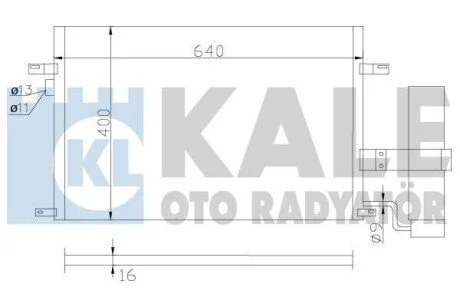 Радіатор кондиціонера Chevrolet Lacetti, Nubira - Daewoo Lacetti, Nubira Condenser KALE OTO Kale 377100