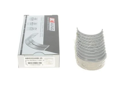Вкладиші корінні комплект NISSAN/RENAULT/SUZUKI 1,6 16V/1,5DCI K9K/K4J/K4M MB5352AM0.25 King MB5352AM025