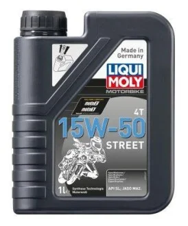 ОЛИВА 4T НС-СИНТ ДЛЯ МОТОЦИКЛІВ MOTORBIKE 4T 15W-50 STREET 1л LIQUI MOLY 2555