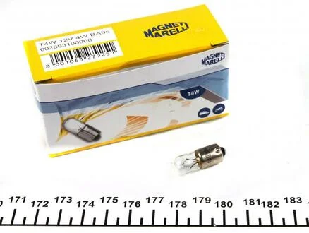 Автолампа T4W BA9s 4 W прозора MAGNETI MARELLI 002893100000
