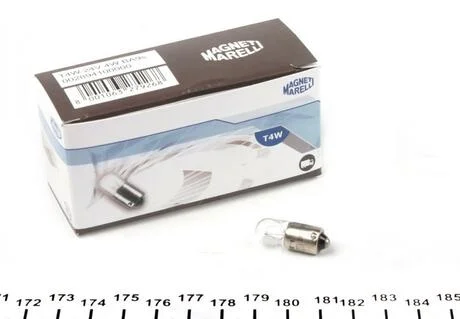 Автолампа T4W BA9s 4 W прозора MAGNETI MARELLI 002894100000