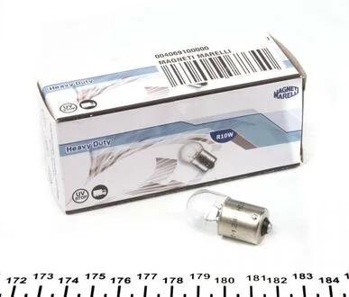 Автолампа Heavy Duty R10W BA15s 10 W прозрачная MAGNETI MARELLI 004069100000 (фото 1)
