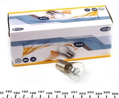 Автолампа P21W BA15s 21 W прозора MAGNETI MARELLI 008506100000