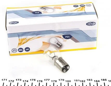 Автолампа P21/4W BAZ15d 4W 21W прозора MAGNETI MARELLI 008529100000