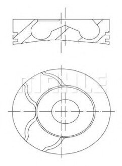Поршень з кільцями MAHLE / KNECHT 001 01 00 (фото 1)
