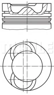 Поршень з кільцями VW CRAFTER 81,26 2,5 TDI BJJ/BJK/CEBA/CEBB 06- (вир-во Mahle) MAHLE / KNECHT 028 19 01
