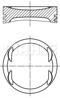 Поршень з кільцями VAG 77,01 1,6i 16V ATN/AUS/AZD (Mahle) MAHLE / KNECHT 030 99 02