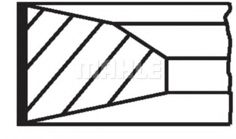 Кольца поршневые (1cyl). VOLVO/RVI D11C330/370/410 DXI11 123.00 (3.5-2.5-3) MAHLE / KNECHT 209 73 N0 (фото 1)