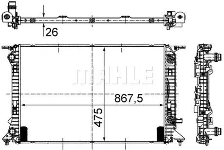 Радіатор охолодження двигуна MAHLE / KNECHT CR 910 000S