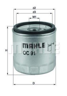 Масляный фильтр MAHLE / KNECHT OC91D (фото 1)