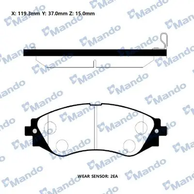 Колодки гальм. диск. DAEWOO LEGANZA передн. (вир-во Mando) MANDO RMPD08NS (фото 1)