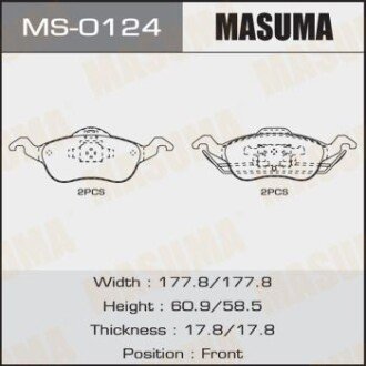 Гальмівні колодки передня AN-4328K, P24046 MASUMA MS0124