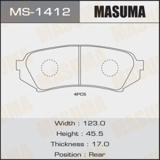 Колодка тормозная задн TOYOTA LAND_CRUISER 200 MASUMA MS1412