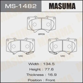 Колодки дискового тормоза MASUMA MS1482