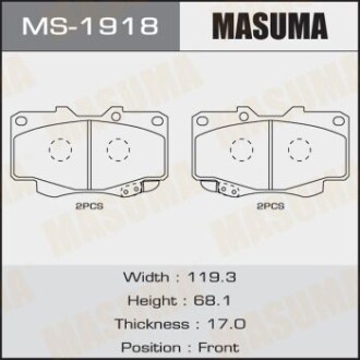 Колодка тормозная MASUMA MS1918