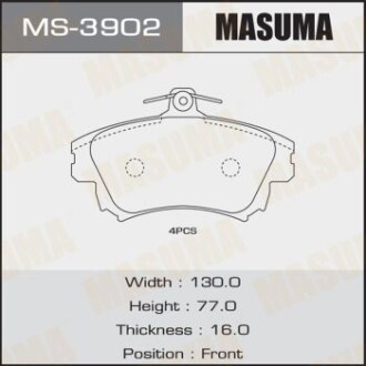 Колодки дискового гальма MASUMA MS3902