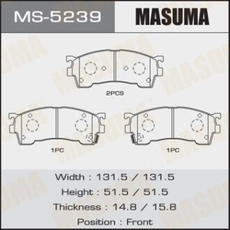 Колодки гальмівні передн (MS-5239) MASUMA MS5239